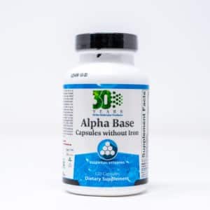 ortho molecular product alpha base capsules without iron essential vitamins dietary supplements