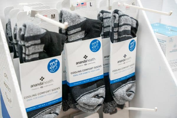 amanda health cooling comfort socks for diabetic foot care extra-large medium black and grey Jersey