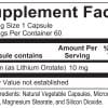 lithium-orotate-label nutrition label ingredients supplement facts New Jersey